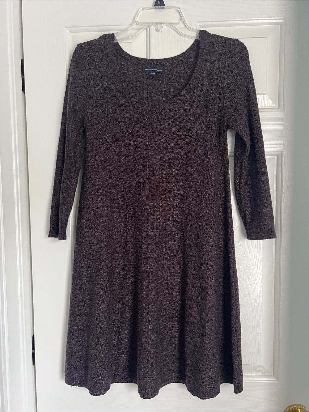 American Eagle Sweater Dress Deep Purple/Brownish 3/4 Sleeve M